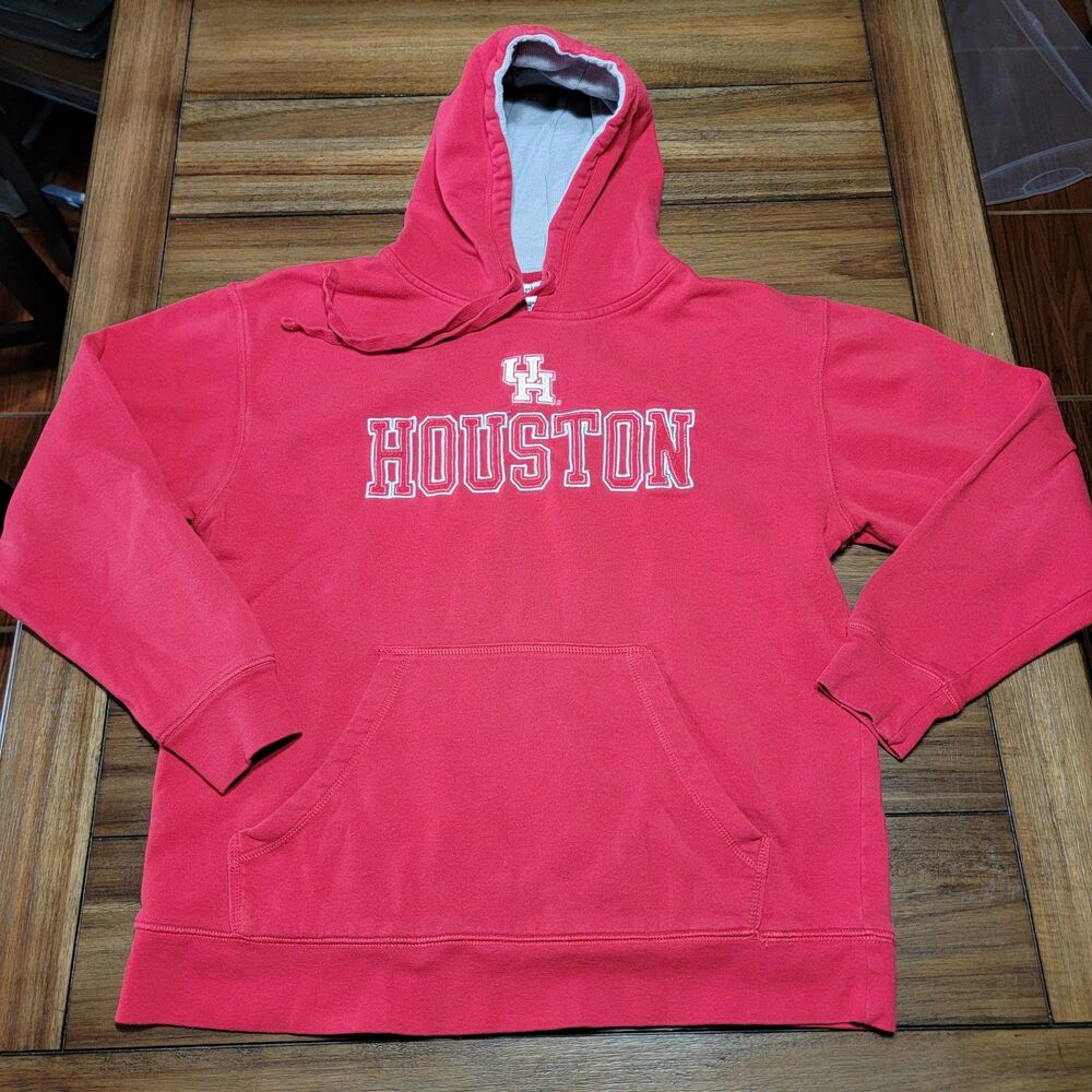 Champion LS Red Unisex Hoodie "UH Houston" - Size Large
